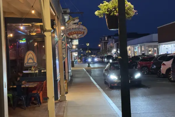 Sharky's Cantina on Circuit Avenue after dark