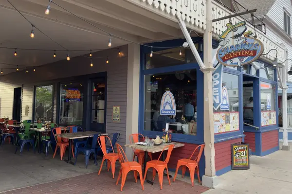 Sharky's Cantina patio on Circuit Avenue, Oak Bluffs