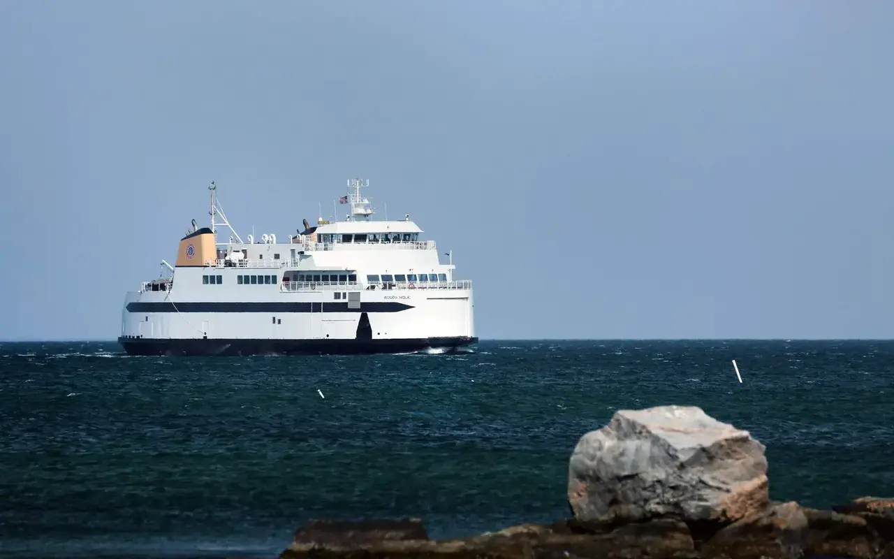 Steamship Authority car ferry crossing Vineyard Sound to Martha's Vineyard