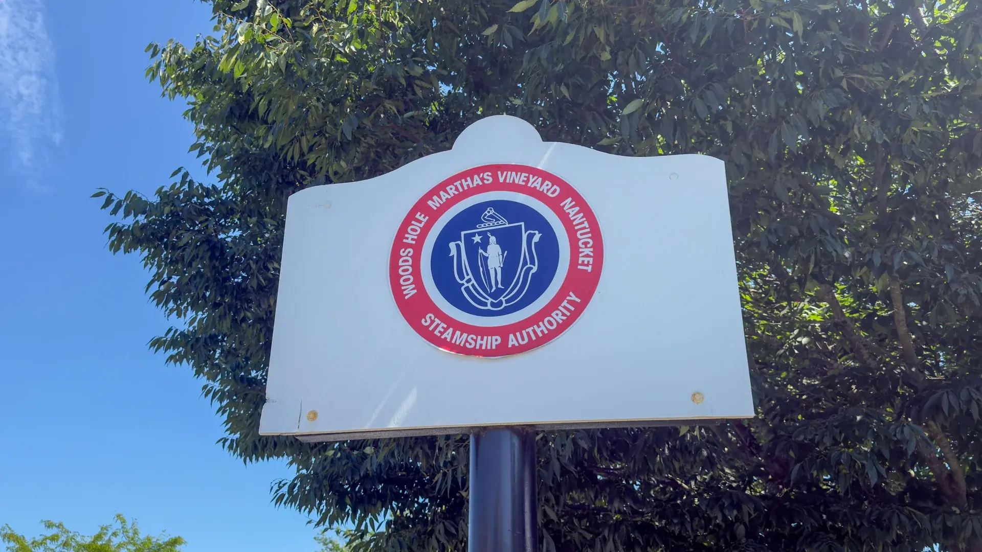 Steamship Authority sign at the Vineyard Haven ferry terminal