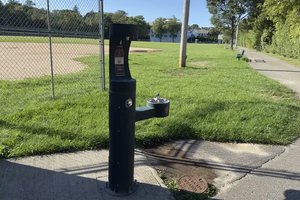 Take Back the Tap water refill station on the path at Veterans Memorial Park