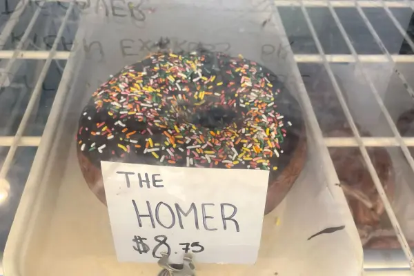 The Homer donut with rainbow sprinkles on Martha's Vineyard