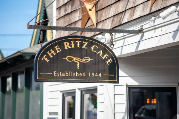 The Ritz Cafe sign on Circuit Avenue, pouring since 1944