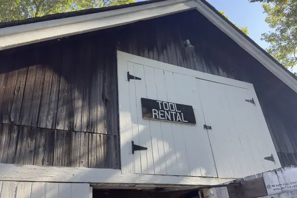 The Tool Rental sign on the barn at Tilton's, Vineyard Haven