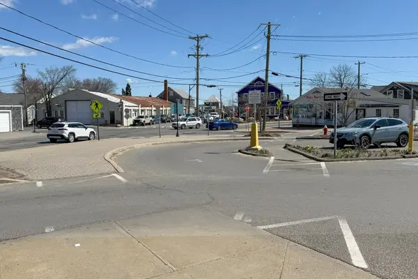 Five Corners intersection in Vineyard Haven, spring 2026