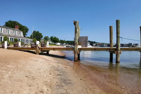 A dock on the harbor beach