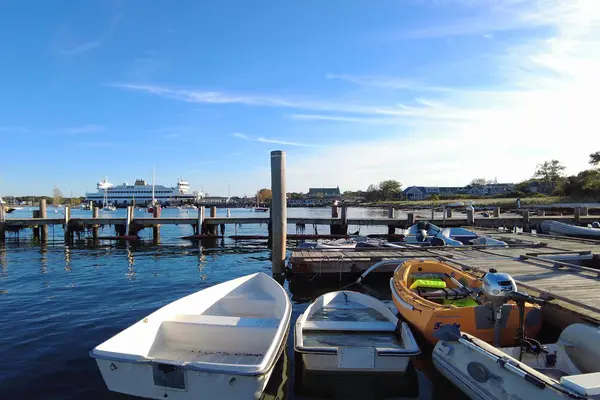Dinghies and the ferry in Vineyard Haven Harbor