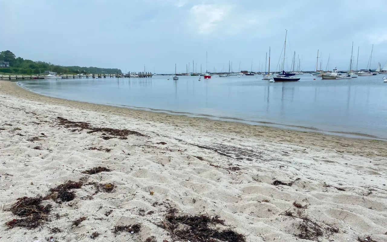 Vineyard Haven harbor on an overcast day on Martha's Vineyard