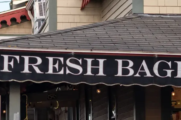 Fresh Bagels awning at Vineyard's Ice Cream and Coffee Co. in Oak Bluffs