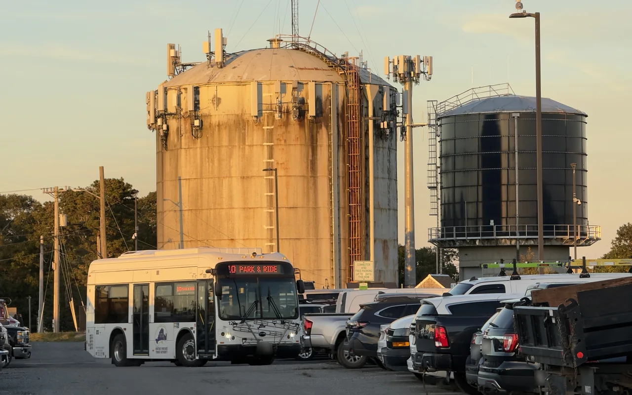 Route 10 by the water tanks at the Park and Ride