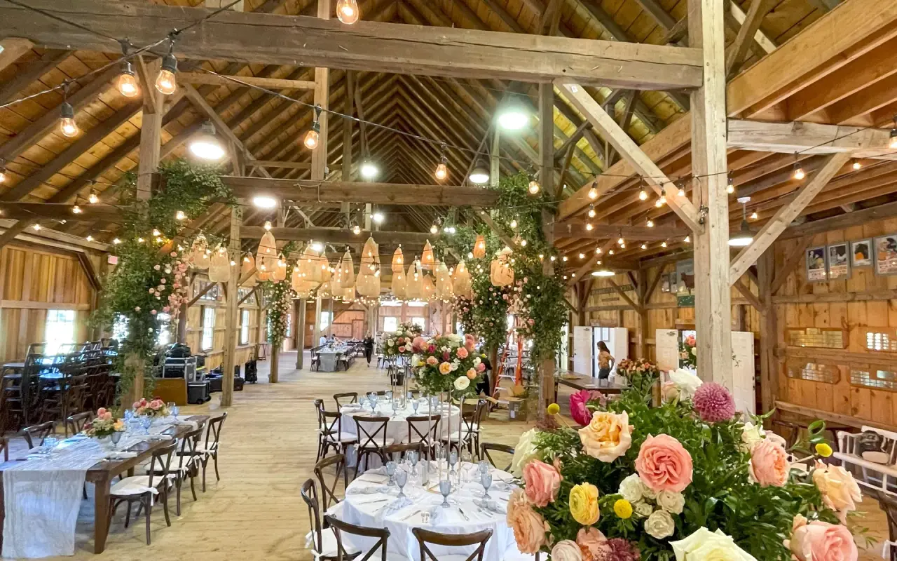 Flowers at a wedding venue on Martha’s Vineyard