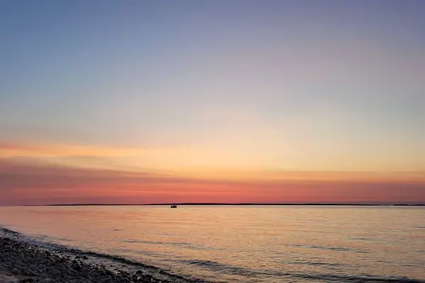 Pastel sunset over the water at West Chop