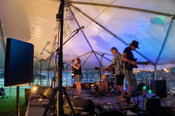 Live music under the tent