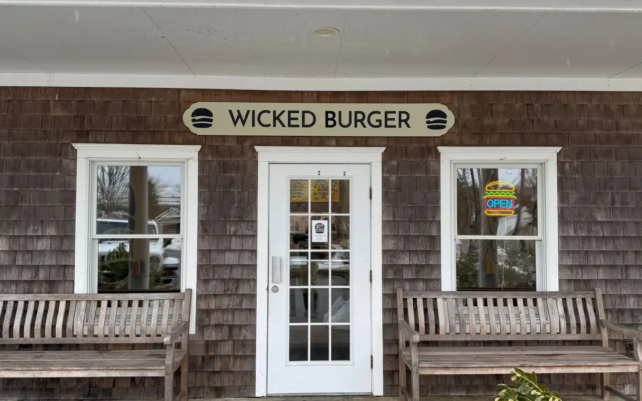 Wicked Burger restaurant storefront in Edgartown