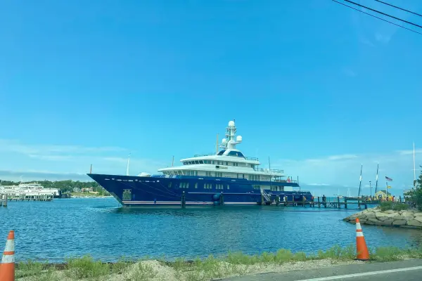 Yacht in Vineyard Haven harbor