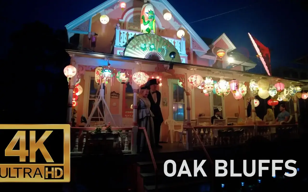 The Tabernacle lit during Illumination Night in Oak Bluffs