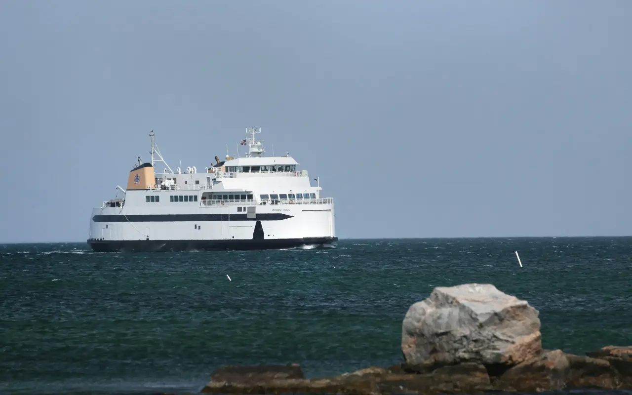 Steamship Authority ferry crossing the water toward Martha’s Vineyard