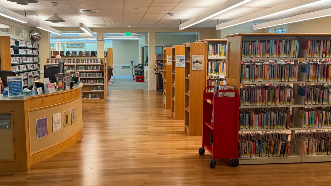 The newly renovated Vineyard Haven Public Library on Main Street, back open after more than a year o...