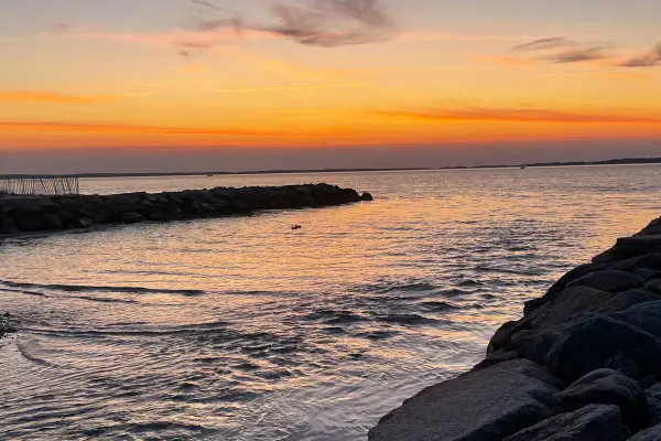 Sunset over the water from the West Chop jetty