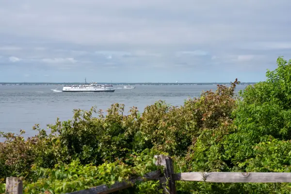 Ferry crossing offshore seen from West Chop