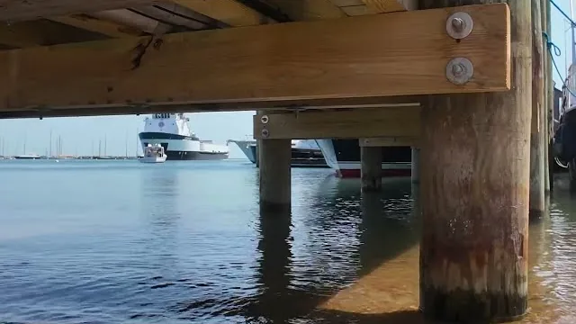 Vineyard Haven Harbor Sounds, Gentle Waves Under a Wooden Pier, Martha's Vineyard