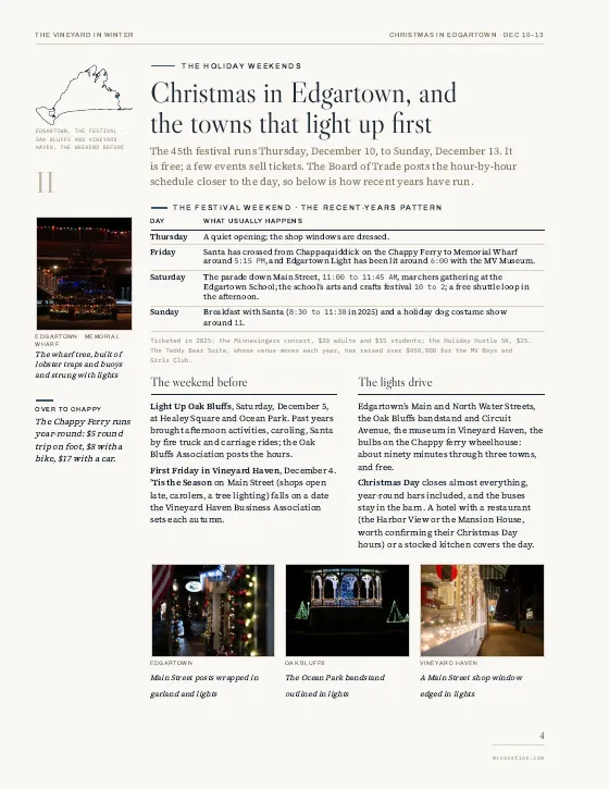 Inside The Vineyard in Winter: Christmas in Edgartown and the holiday weekends page